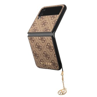 Guess 4G Charms Zadní Kryt pro Samsung Galaxy Z Flip 4 Brown