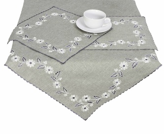 Ubrus celoroční, Květinový věnec, šedý 85 x 85 cm