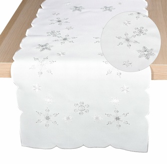 Ubrus Vánoční, Sněhové vločky, bílý 120 x 140cm