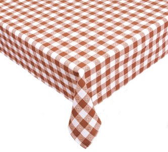 Forbyt, Ubrus bavlněný, Vintage káro, hnědý 120 x 140cm