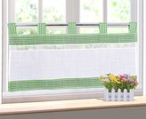 Forbyt, Hotová záclona, Kostička a krajka, zelená, 40 x 80 cm