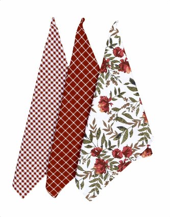 Utěrka bavlněná, Gardena sada 3 ks., bordová