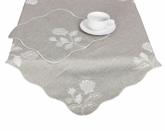 Ubrus celoroční, Bílá pivoně, šedý 85 x 85 cm