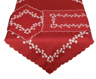 Ubrus celoroční, Pomněnky, červený 85 x 85 cm
