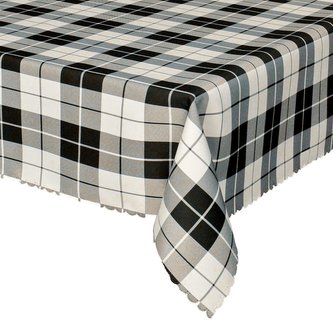 Forbyt, Ubrus s nešpínivou úpravou, Káro, tmavě hnědé 160 x 220 cm