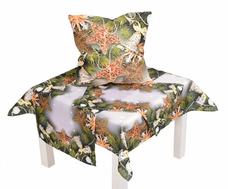 Ubrus vánoční, Větvičky a ozdoby 40 x 90 cm