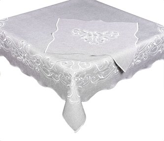 Forbyt, Ubrus celoroční, Ornament s květinou, šedý 35 x 35 cm