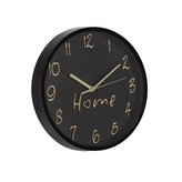 hodiny d30,5x4,3cm, HOME, černé, nástěnné