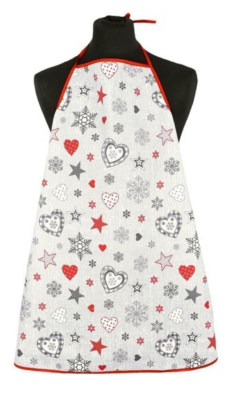 Forbyt, Zástěra kuchyňská, Vánoční hvězdy a srdce, červenošedá