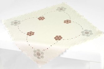 Forbyt, Ubrus vánoční, Vánoční vločka, hnědý, čtverec 85 x 85 cm