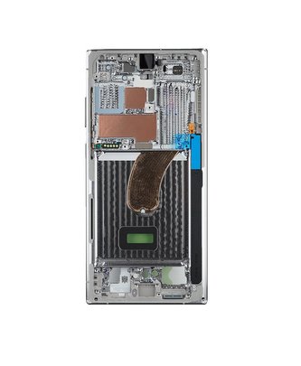 Samsung S918B Galaxy S23 Ultra Středový Rámeček Lime/Sky Blue (Service Pack)