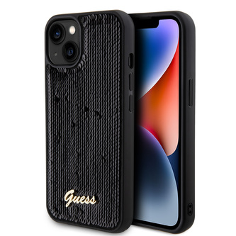 Guess Sequin Script Logo Zadní Kryt pro iPhone 13 Black
