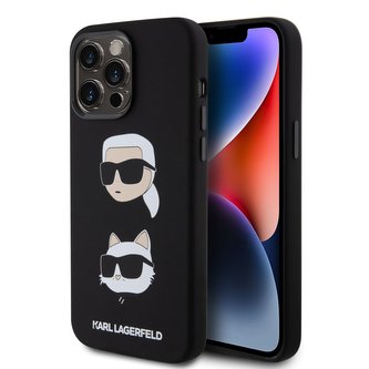 Karl Lagerfeld Liquid Silicone Karl and Choupette Heads Zadní Kryt pro iPhone 15 Pro Max Black Karl Lagerfeld Liquid Silicone Karl and Choupette Heads Zadní Kryt pro iPhone 15 Pro Max Black