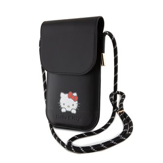 Hello Kitty PU Daydreaming Logo Leather Wallet Phone Bag černé