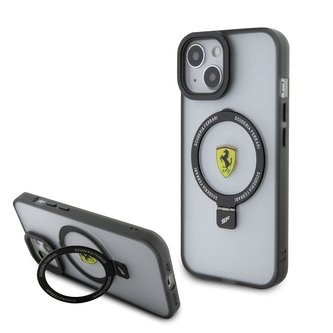 Ferrari Ring Stand MagSafe Zadní Kryt pro iPhone 15 Black Ferrari Ring Stand MagSafe Zadní Kryt pro iPhone 15 Black