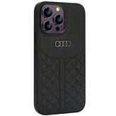 Audi Genuine Leather Zadní Kryt pro iPhone 14 Pro Max Black