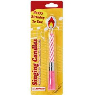 Hrající svíčka růžová - Modecor