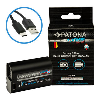 Aku Panasonic DMW-BLC12 1100mAh Li-Ion Platinum USB-C nabíjení