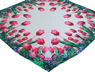 Vzorovaný ubrus na stůl TULIPÁNY III. 85x85 cm Mybesthome