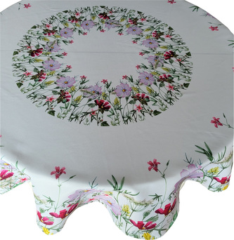 Vzorovaný kulatý ubrus na stůl SPRING IV. O 130 cm Mybesthome