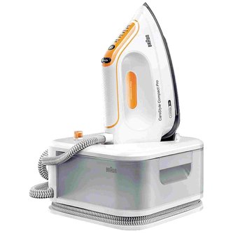 Braun CareStyle Compact Pro IS2561WH žehlička s parním generátorem, 2400 W, 6 bar, termostat, oranžová, bílá