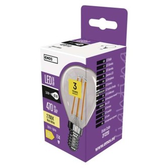LED žárovka EMOS ZF1220 Filament Mini Globe 3,4W E14 teplá bílá
