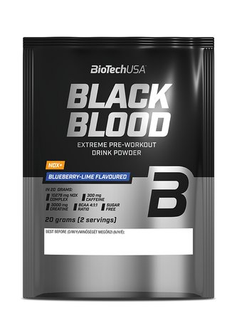 BioTech Black Blood NOX+ 20 g blueberry lime (borůvka-limeta)
