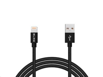 Kabel BLOW 66-109 USB-A 2.0 zástrčka – Apple Lighting, 1.5 m, nylonové opletení, černý