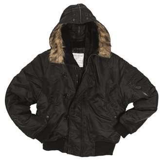 Bunda N-2B BASIC pilotní s kapucí ČERNÁ vel.XL