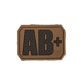 Nášivka plast 3D na suchém zipu krevní skupina AB+ COYOTE