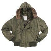 Bunda N-2B BASIC pilotní s kapucí ZELENÁ vel.3XL