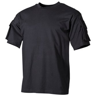 Triko taktické rukáv VELCRO panel s kapsou ČERNÉ vel.3XL