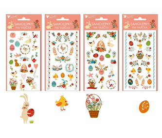 Samolepky na vajíčka velikonoční - gelové Velikonoční koleda 19 x 9cm