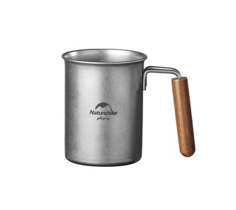 Naturehike retro nerezový hrneček s dřevěným uchem  150g