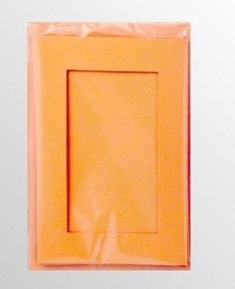 Karty passepartout prostokąt pomarańcz 10,5x15cm