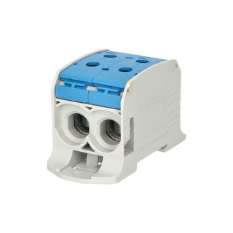 Svorka univerzální RKA 95 1/4 N, 232A, 1pól. (4x vstup), AL/CU, modrá, na DIN/na panel Svorka univerzální RKA 95 1/4 N, 232A, 1pól. (4x vstup), AL/CU, modrá, na DIN/na panel