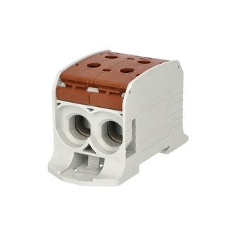 Svorka univerzální RKA 95 1/4 L B, 232A, 1pól. (4x vstup), AL/CU, hnědá, na DIN/na panel Svorka univerzální RKA 95 1/4 L B, 232A, 1pól. (4x vstup), AL/CU, hnědá, na DIN/na panel