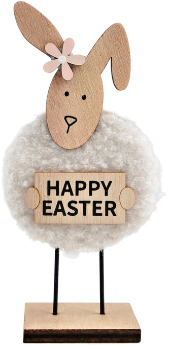 Velikonoční ovečka DOLLY šedá dřevěná 16x7 cm