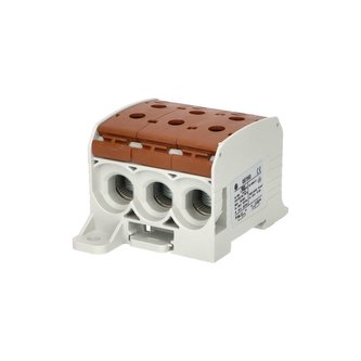 Svorka univerzální RKA 95 1/6 L B, 232A, 1pól. (6x vstup), AL/CU, hnědá, na DIN/na panel Svorka univerzální RKA 95 1/6 L B, 232A, 1pól. (6x vstup), AL/CU, hnědá, na DIN/na panel