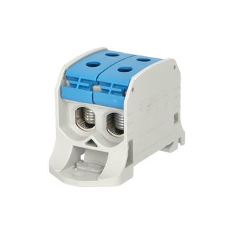 Svorka univerzální RKA 50 1/4 N, 150A, 1pól. (4x vstup), AL/CU, modrá, na DIN/na panel Svorka univerzální RKA 50 1/4 N, 150A, 1pól. (4x vstup), AL/CU, modrá, na DIN/na panel