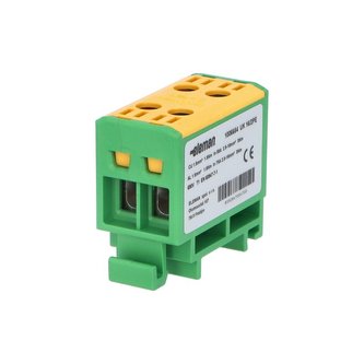 Svorka univerzální UK 16/2 PE, 85A, 1pól., AL/CU, krytá, zel.-žl., na DIN Svorka univerzální UK 16/2 PE, 85A, 1pól., AL/CU, krytá, zel.-žl., na DIN