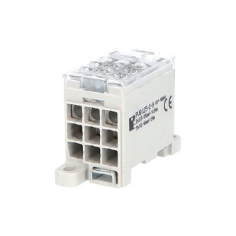Blok pro rozdělení fází PVB 125-2-9, 1pól., AL/CU, 125A, 1000V, šedý, na DIN Blok pro rozdělení fází PVB 125-2-9, 1pól., AL/CU, 125A, 1000V, šedý, na DIN