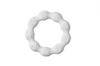 Kousátko kolečko silikon 8cm bílé v sáčku 11x15cm 3m+