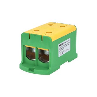 Svorka univerzální UK 240/2 PE, 425A, 1pól., AL/CU, krytá, zel.-žl., na panel /2090215 Svorka univerzální UK 240/2 PE, 425A, 1pól., AL/CU, krytá, zel.-žl., na panel /2090215
