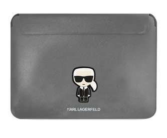 Karl Lagerfeld Saffiano Ikonik Computer Sleeve 16" Silver (Pošk. Balení)