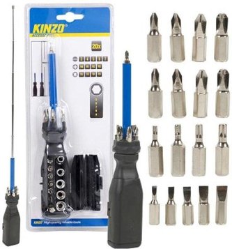 ŠROUBOVÁK + BITSET 20KS KINZO