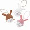 Zawieszki pisanki, zajączki białe pastel 8cm 3szt