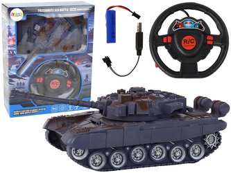 Czołg granatowy R/C światło dźwięk 1:18 27MHz