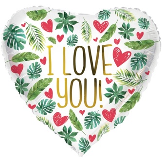 Foliový balonek srdce - I love you , tropical - 45 cm Foliový balonek srdce - I love you , tropical - 45 cm