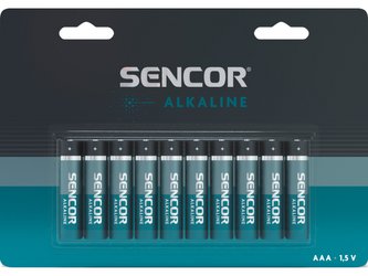 Alkalické baterie AAA 10 ks
